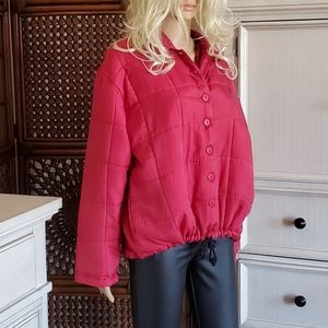 BOGARI RED SILK JACKET SZ M